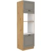 Kuchyňská skříňka Stilo ClayGRAR - 60 DPM-210 2F sloupek se zabudovanou troubou a mikrovlnkou, dvířka, Clay Grey + Artisan