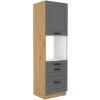 Kuchyňská skříňka Luna DustGRAR - 60 DPS-210 3S 1F sloupek se zabudovanou troubou, šuplíkový PREMIUM BOX