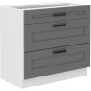 Kuchyňská skříňka Luna DustGRWH - dolní 80 D 3S šuplíková PREMIUM BOX