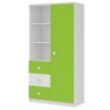 Regál Domino D5 bílý mat + zelená - SKLADEM 1 ks