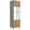 Kuchyňská skříňka Ava AR/ANT - 60 DPM-215 2F sloupek se zabudovanou troubou a mikrovlnkou, dvířka