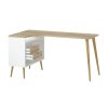 Rohový psací stůl Retro 450 bílá/dub