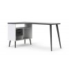 Psací stůl rohový Retro 450 bílá/černá