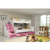 Patrová postel Maty NEW ÚP bílá/růžová