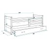 Postel Riky 90x200 borovice/grafit