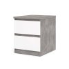 Noční stolek Simplicity 230 beton/bílý lesk