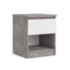 Noční stolek Simplicity 238 beton/bílý lesk