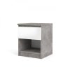 Noční stolek Simplicity 238 beton/bílý lesk