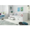 Rozkládací postel s matracemi Harwig bílá