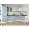 Rohová kuchyňská linka Simea bílá/denim MAT