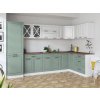 Rohová kuchyňská linka Simea bílá/sv.zelená