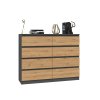 Komoda Malvína M8 120 antracit/dub artisan