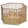 Dětská dřevěná ohrádka Scarlett FANY - přírodní, 98 x 98 cm