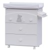 Přebalovací komoda s vaničkou Scarlett Vela - bílá