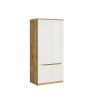 NUIS šatní skříň SZF4D dub wotan/bílý lesk