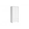 KASPIAN šatní skříň SZF2D2S bílá/bílá matná