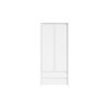 KASPIAN šatní skříň SZF2D2S bílá/bílá matná