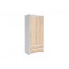 KASPIAN šatní skříň SZF2D2S bílá/dub sonoma