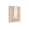 KASPIAN šatní skříň SZF5D2S bílá/dub sonoma