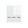 AZTECA TRIO šatní sříň SZF3D/21/18 bílá/bílý lesk (včetně lišty wenge magia a oboustranné lišty bílý lesk/černý lesk)