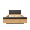 OSTIA postel LOZ/160/B dub artisan/Solar 99 black s ROŠTEM BEZ MATRACE