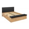 OSTIA postel LOZ/140/B dub artisan/Solar 99 black s ROŠTEM BEZ MATRACE