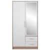 Šatní skříň Smart SRL 3 - se zrcadlem bílá + sonoma
