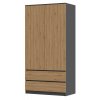 Šatní skříň Malvína 2S-90 antracit/dub artisan