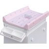 Přebalovací komoda s vaničkou Scarlett Vista - bílá - s Přebalovací podložkou Slon - Růžová