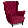 Relaxační křeslo ušák Selene K červená s krystaly
