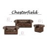 Pohovka Chesterfield Classic 3 kůže hnědá