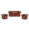 Sedací souprava Chesterfield Classic 3+1+1 kůže bordó