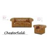 Sedací souprava Chesterfield Classic 3+1+1 kůže koňak