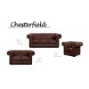 Křeslo Chesterfield Lord 1 kůže hnědá
