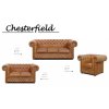 Pohovka Chesterfield Lord 2 kůže koňak