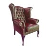 Křeslo Chesterfield Queen kůže bordó