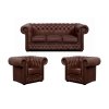 Sedací souprava Chesterfield Lord 3+1+1 kůže hnědá