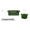 Sedací souprava Chesterfield Lord 3+1+1 kůže zelená