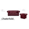 Sedací souprava Chesterfield Lord 3+1+1 kůže bordó