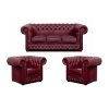 Sedací souprava Chesterfield Lord 3+1+1 kůže bordó