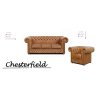 Sedací souprava Chesterfield Lord 3+1+1 kůže koňak