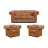 Sedací souprava Chesterfield Lord 3+1+1 kůže koňak