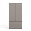 Šatní skříň Malvína 2S-90 šedá jíl
