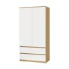 Šatní skříň Malvína 2S-90 dub artisan/bílá