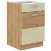 Kuchyňská skříňka Artisan krémový lesk - dolní 50 D 1F 1S dvířka + šuplík PREMIUM BOX