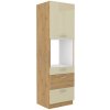 Kuchyňská skříňka Artisan krémový lesk - 60 DPS-210 3S 1F sloupek se zabudovanou troubou, šuplíkový PREMIUM BOX