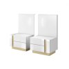 Noční stolky Arco set - 2 ks s osvětlením bílá + dub grandson