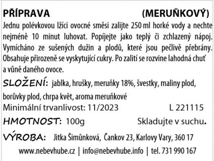 Etiketa meruňkový