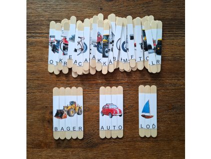 abeceda puzzle na paličkách doprava