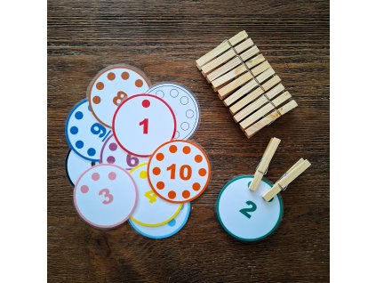 počítanie kruhy štipce farebné